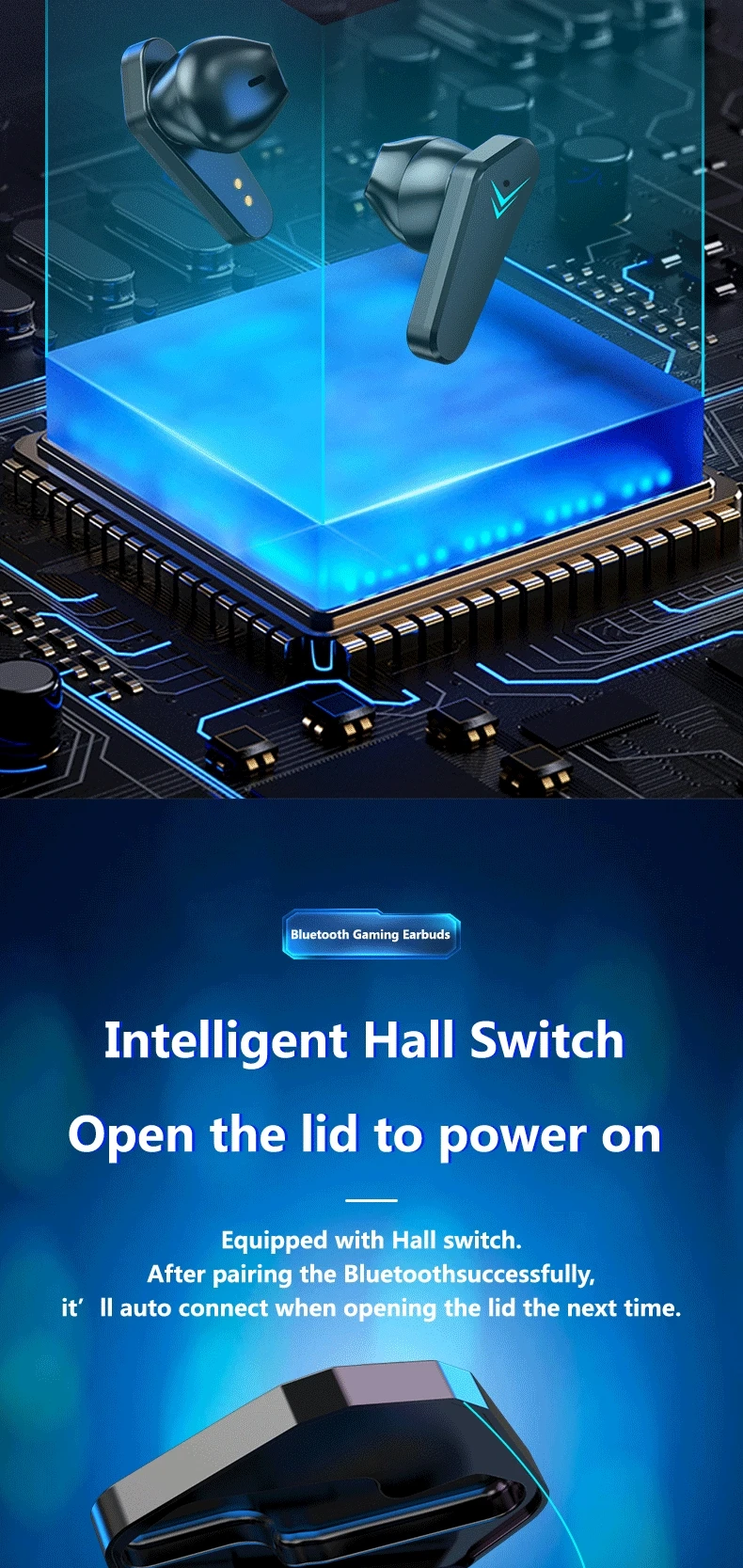 Description Picture 4 of itemTWS Wireless Earphone with Bluetooth 5.3 - Headphone with 65ms Low Latency, Earbud Esport Gaming Headset for Gamers with Mic